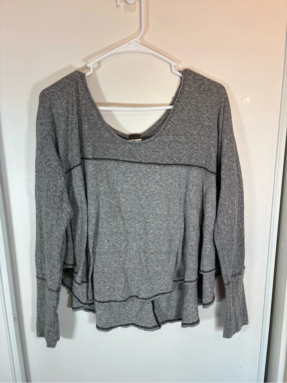 Free People We the Free Cloud Nine‎ Grey Long Sleeve Top Size Medium